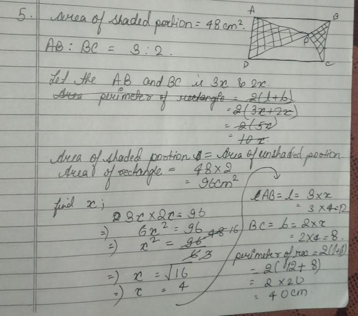 Sarthaks quadrilateral diagonals lengths given