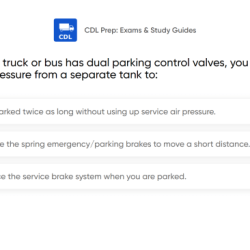 If your truck or bus has dual parking control valves